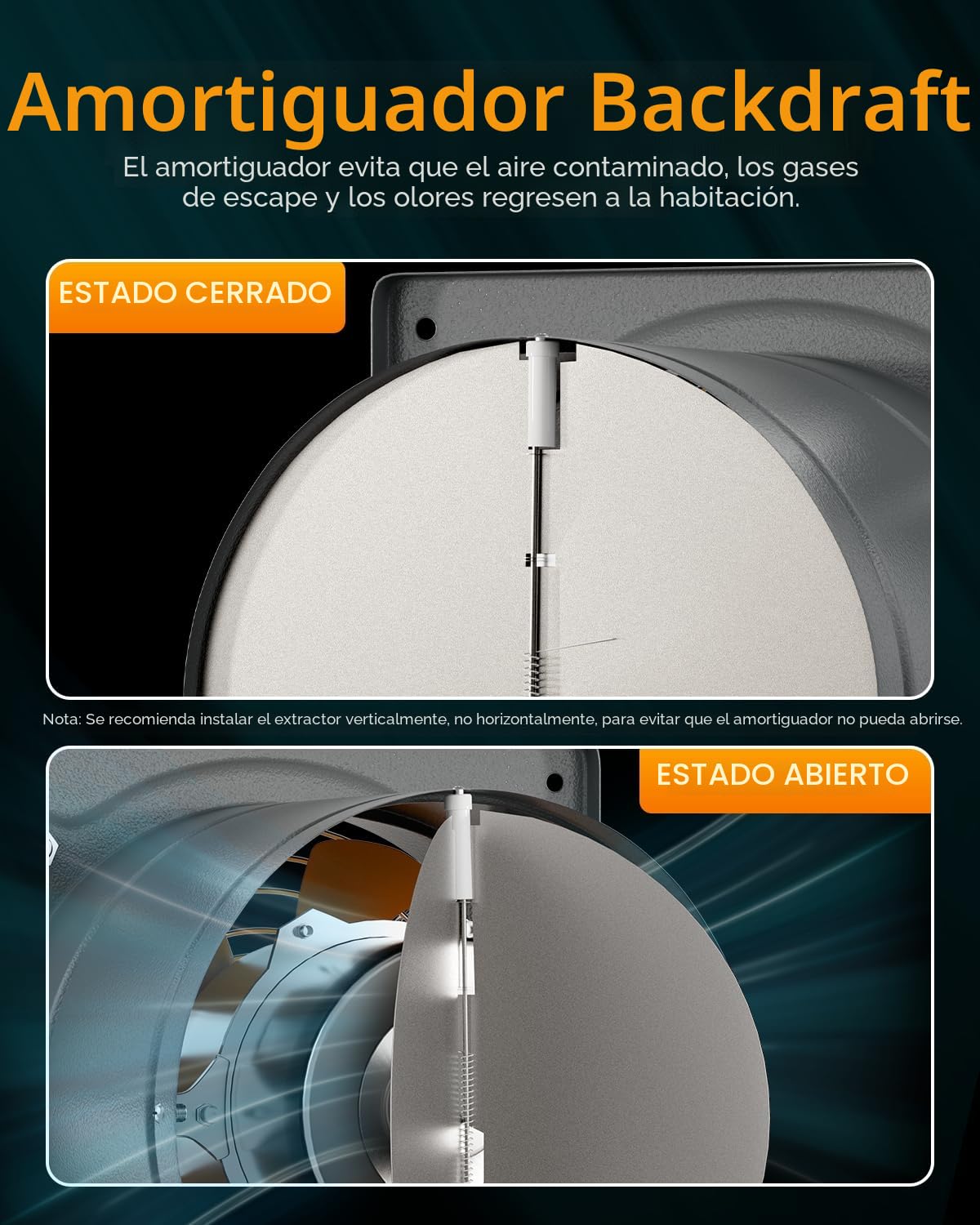 HG Power Ventilador extractor de 250 mm, 1680 m³/h, silencioso, con válvula de retorno, potente ventilador de pared con enchufe europeo para cocina, baño, garaje, sótano