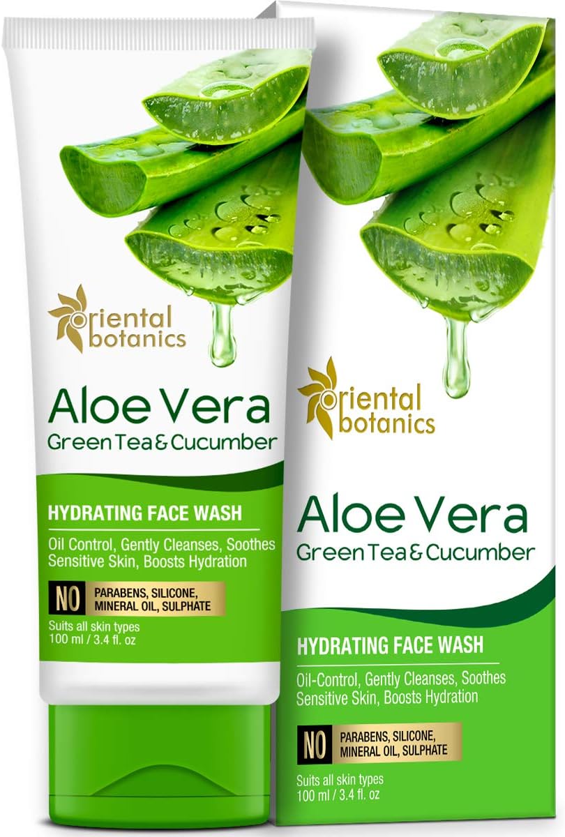 Aloe Vera, Green Tea & Cucumber Hydrating Face Wash - No Sulphate, Paraben, Silicone, 100ml