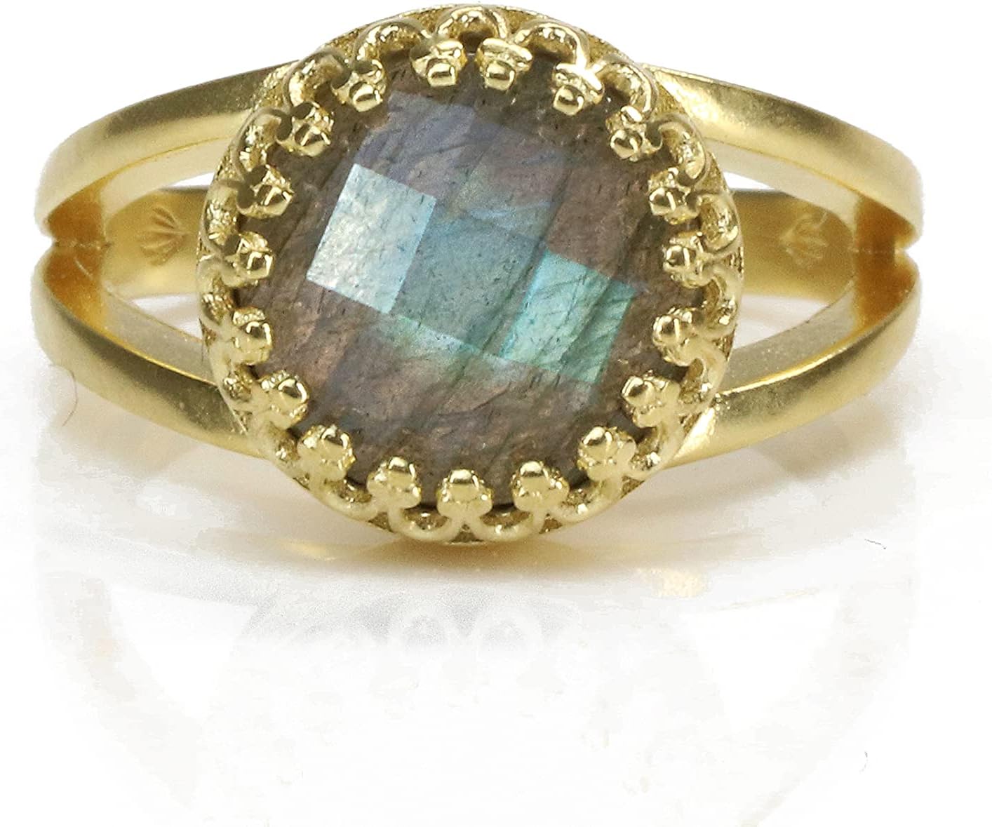 Labradorite Ring - 14k Gold-filled, 10mm Labradorite Gem, Prong Setting, Victorian Style, Wedding Occasion, Size 3-12.5, Engravable, Nickel Safe, Tarnish Resistant, Handmade