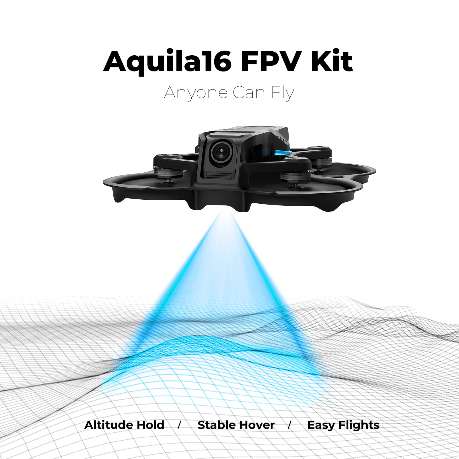 BETAFPV Aquila16 FPV Drone Kit with Altitude Hold, Max to 8Min Flight, for FPV Beginner to Fly Indoor Outdoor Longer, 3 Flight&Speed Modes, DVR Recording, Simulator Supported, 1S RTF Kit with ELRS V3