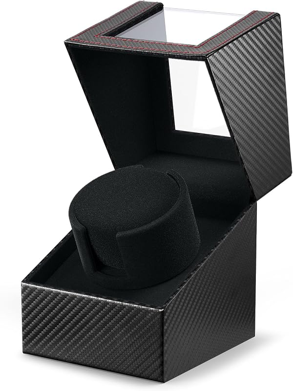 Automatic Watch Winder with Japanese Motor – Silent Adjustable Rotation, Premium PU Leather Exterior and Soft Flexible Watch Pillows, Gift for Him, Christmas Gift 2025