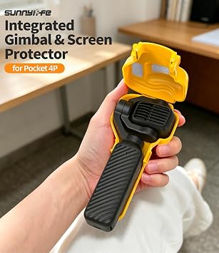 Protective Case for DJI Osmo Pocket 4P, Gimbal Screen Lens Protector Gimbal Hard Case Camera Protection Accessories for DJI Osmo Pocket 4P (Black)