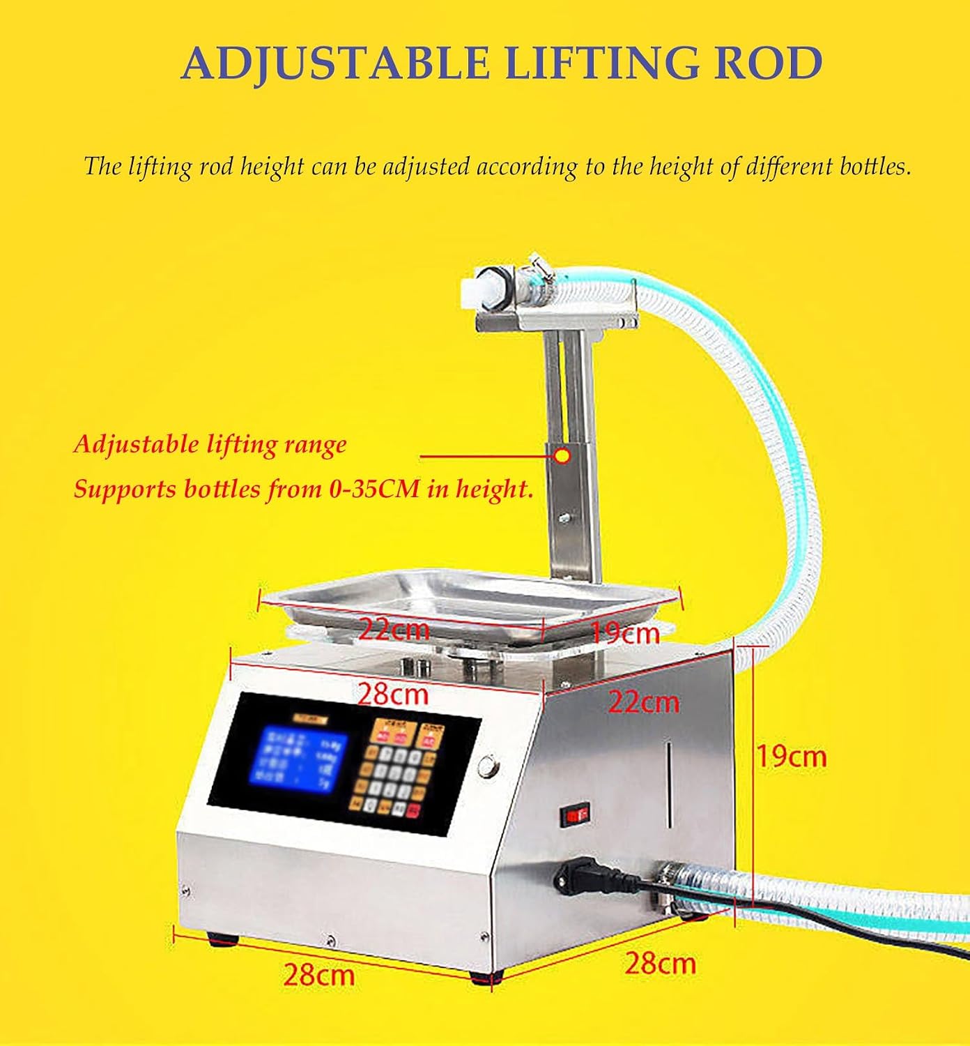 Automatic Liquid Filling Machine, Viscous Liquid Filling Machine with Digital Control, Honey Processing Bottling Equipment, Honey Bottle Filler Weighing Machine for Honey, Oil, Water, Shampoo(Small)