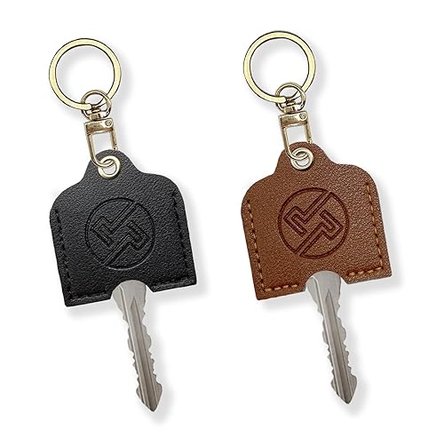 2PCS Head Key Covers Caps, Leather Key Sleeves, Keychain, Stylish