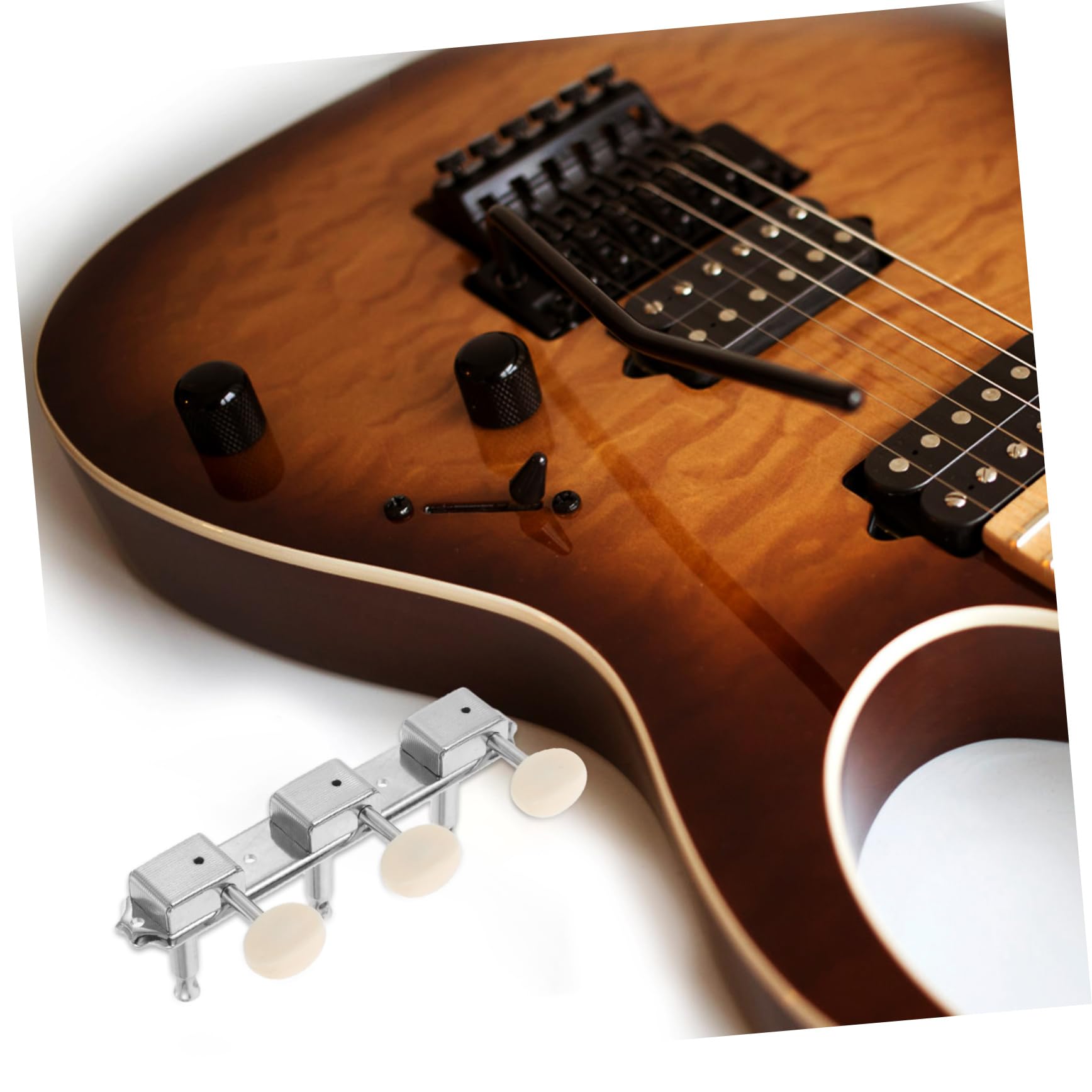 TOYANDONA 1 Paio Di Accordatori Per Chitarra In Metallo Argentato Meccaniche Manopole Piroli Viti