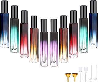 Segbeauty 0.34oz Mini Travel Spray Bottle, 10Pcs Glass Refillable Atomizer Spray Bottle for Perfume, 10ml Empty Perfume Atomizer Fine Mist, Portable Travel Cologne Sprayer with Refill Tool