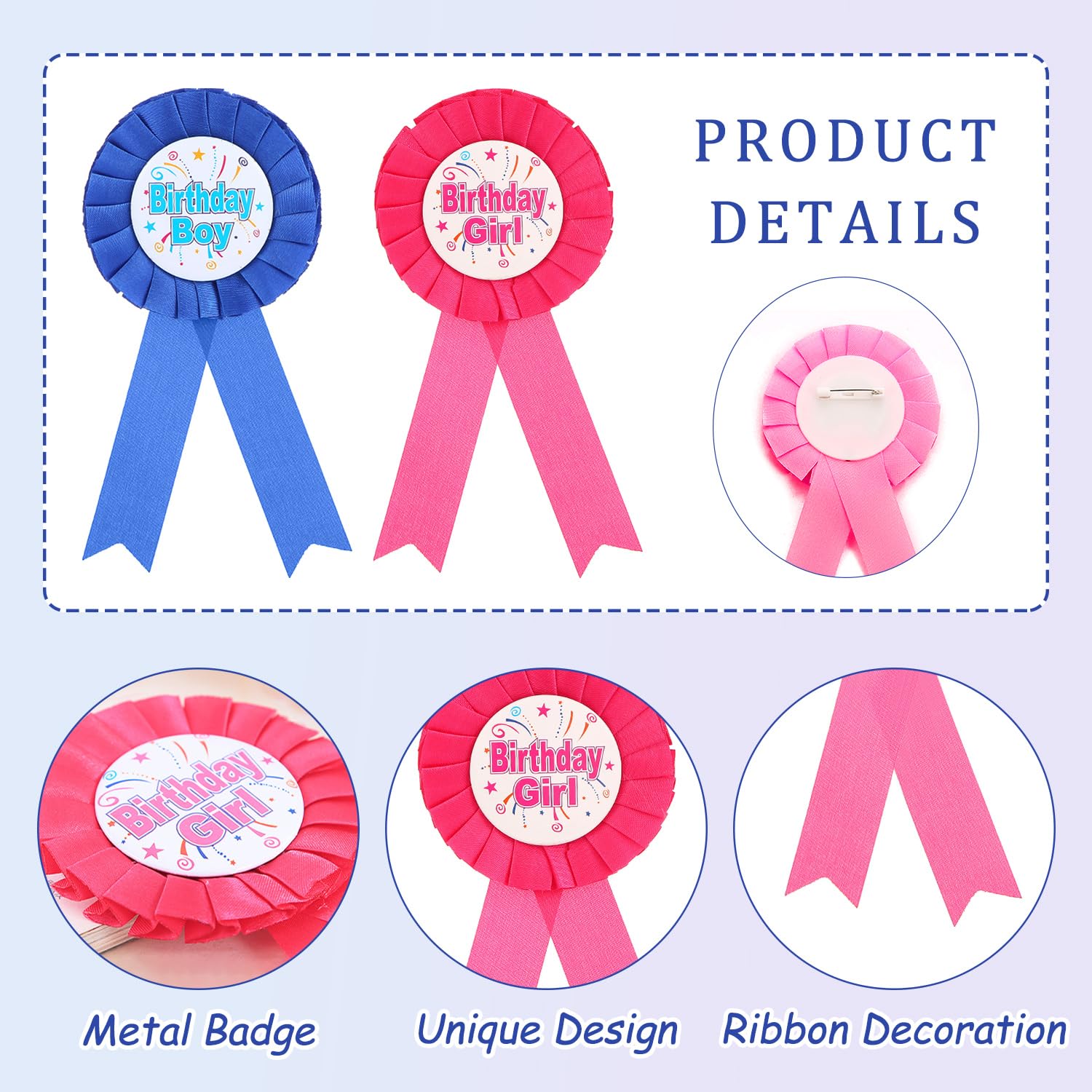 Insignia De Cumpleaños Para Niña De 6 Cm Con Alfiler – Diseño De Estrellas Y Chica Cumpleañera – Decoración Y Recuerdo Para Fiestas