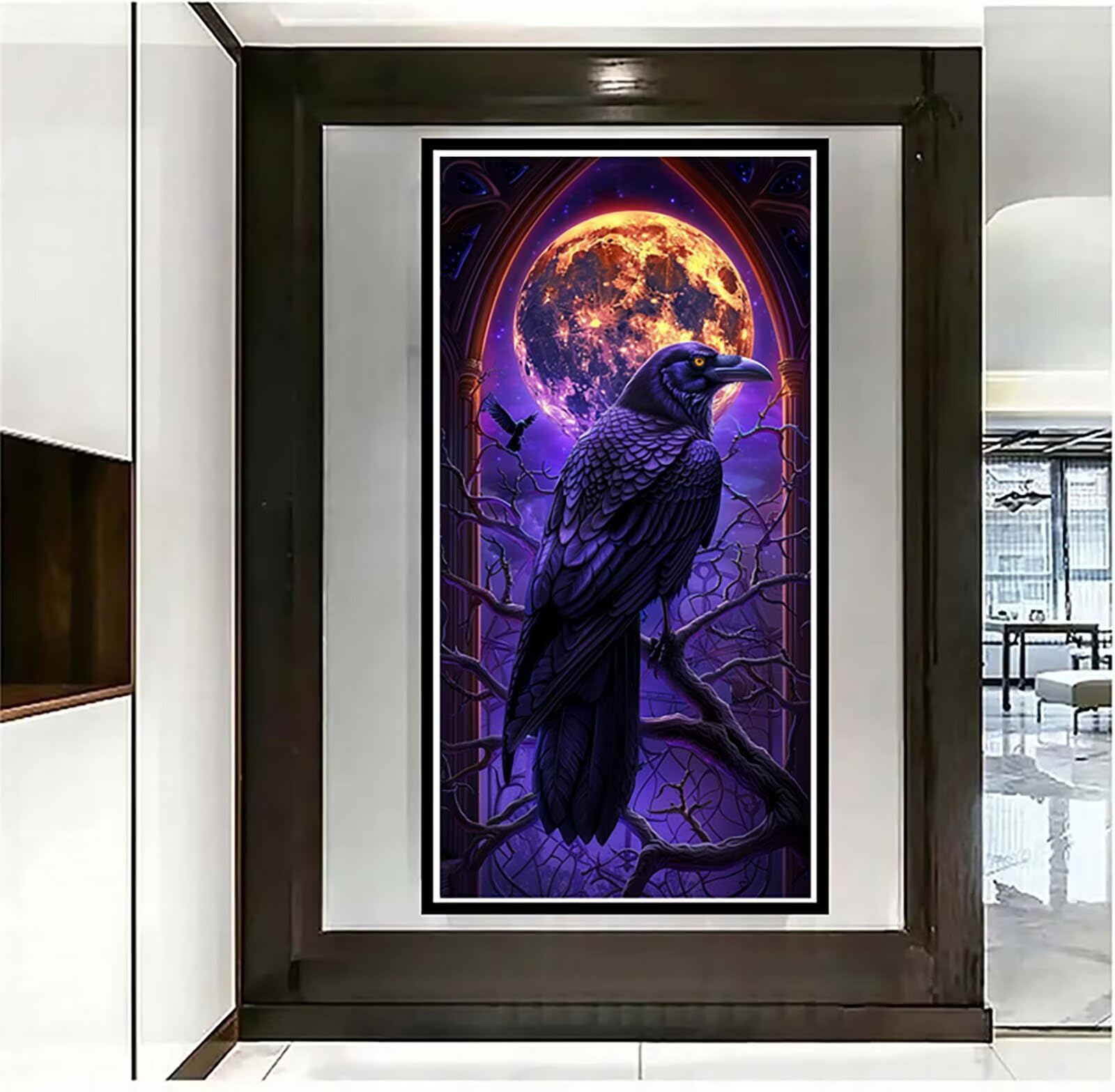 Dipingere con i Numeri Adulti Uccelli, Dipingere con i Numeri Luna, Fai da te Paint by Numbers per Principianti, Hobby Creativi Adulti, Painting by Numbers per Decorazioni Casa Regalo 100x200cm Q-7716