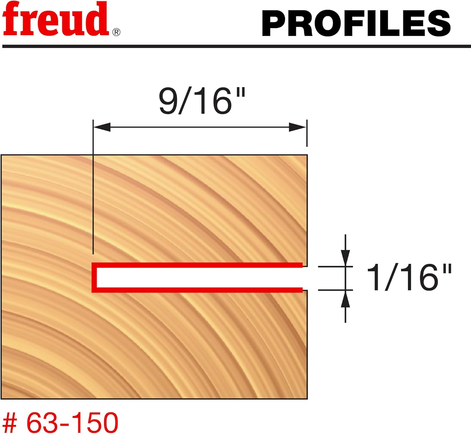Freud 63-150: 9/16" Depth Slotting Cutter Set with 1/2" Shank, 1/16" Carbide Height