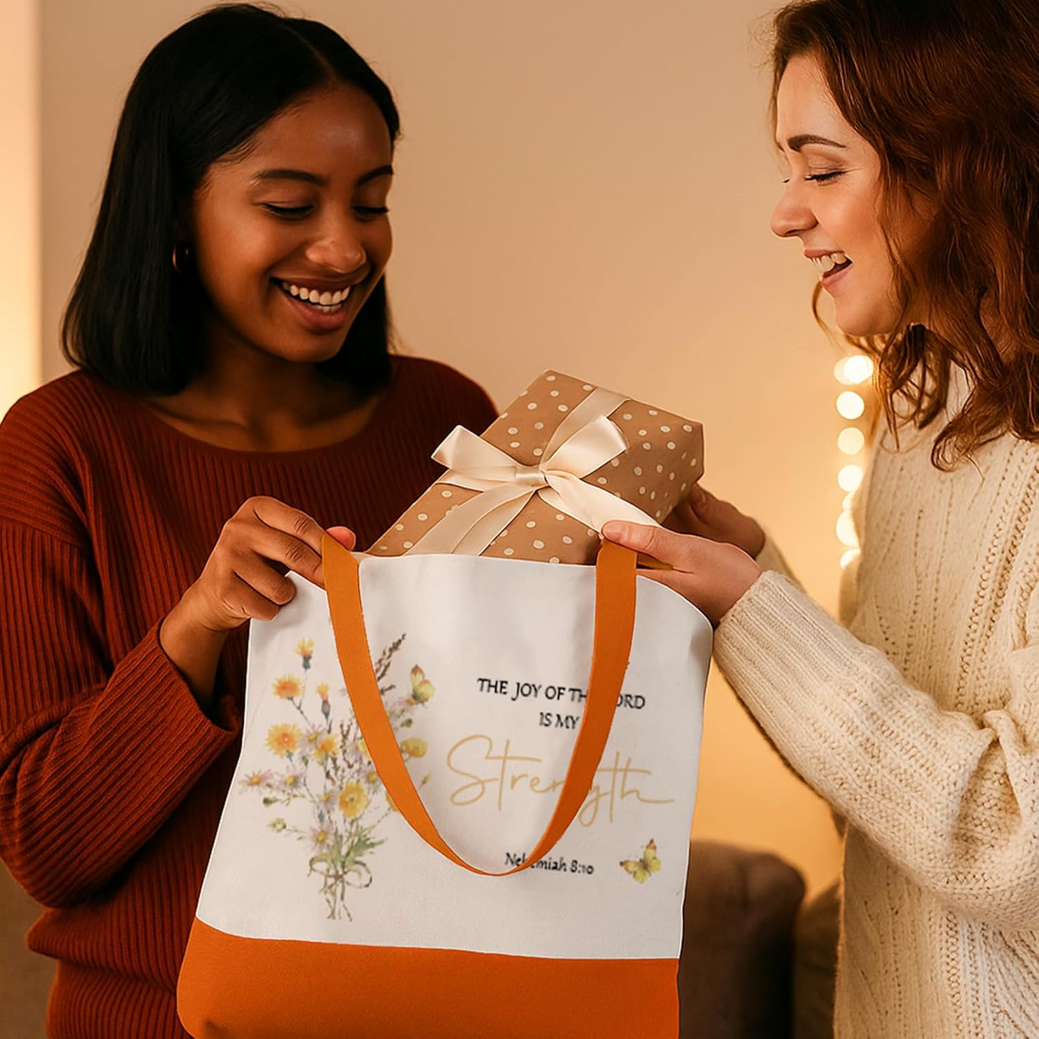 20 Pcs Christian Bible Canvas Tote Bags Religious Tote Bags Bulk Christian Religious Gifts for Women, Bible Verse Floral Canvas Handbag Birthday Christmas Gift Bulk for Women Faith - Image 2