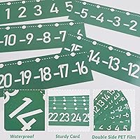 Vista 3 de Tablón de anuncios de línea numérica -20 a 120 para aula de pared, decoración de borde de hojas de eucalipto verde para decoración de borde