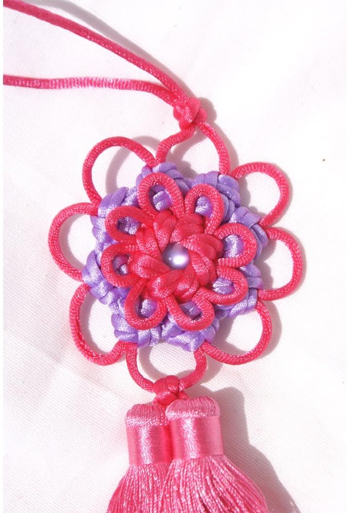 Handmade Good Luck Flower Charm/Ornament with Tassel for Car,Wall,handbag,Christmas Tree Etc