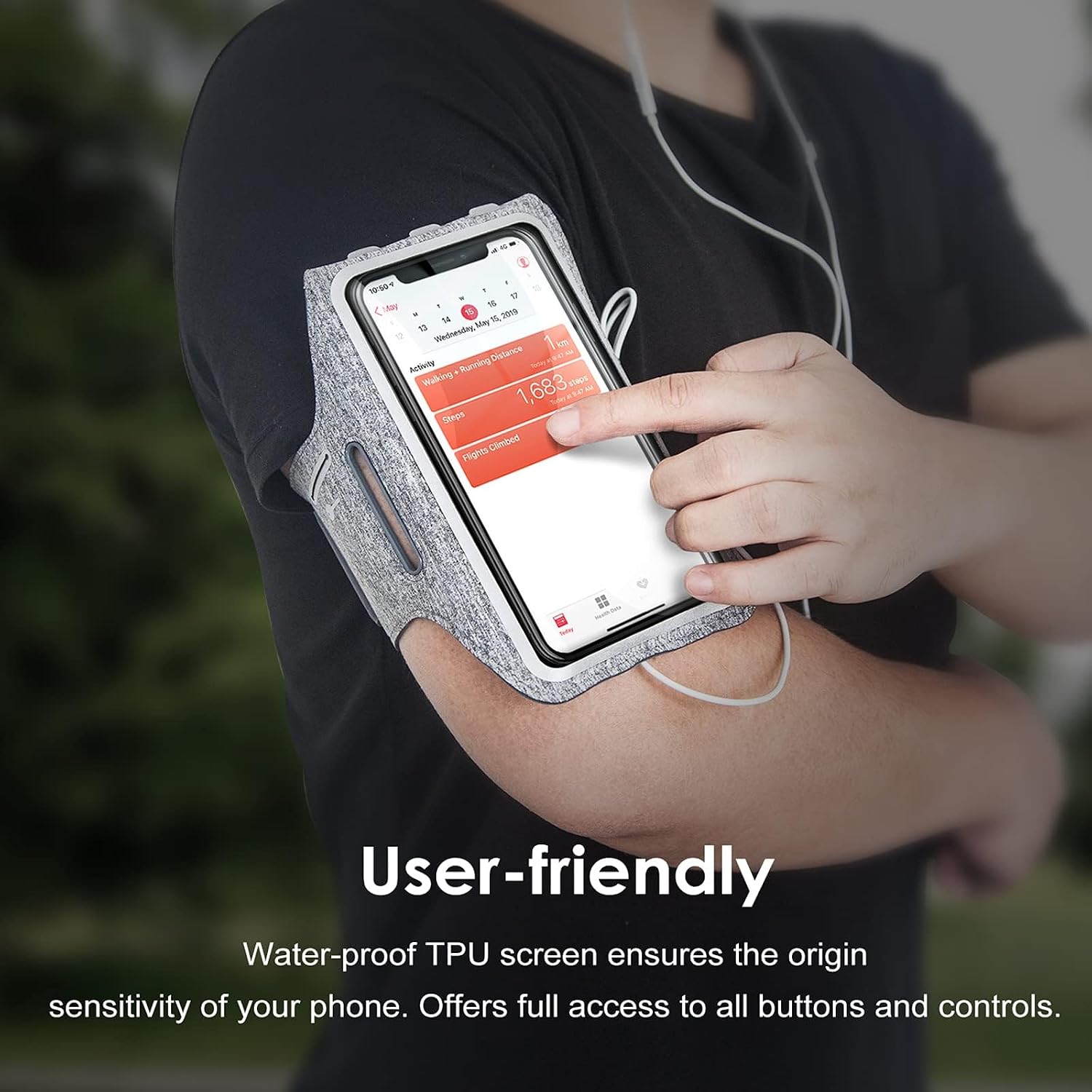Running Armband Cell Phone Armband with Airpods Bag for iPhone 14 13 Pro 14 Plus 12 11 XR XS, Galaxy S20/S10 Waterproof Sports Phone Holder Case and Zipper Slot Car Keychain for 6.5 Inch Cell Phones