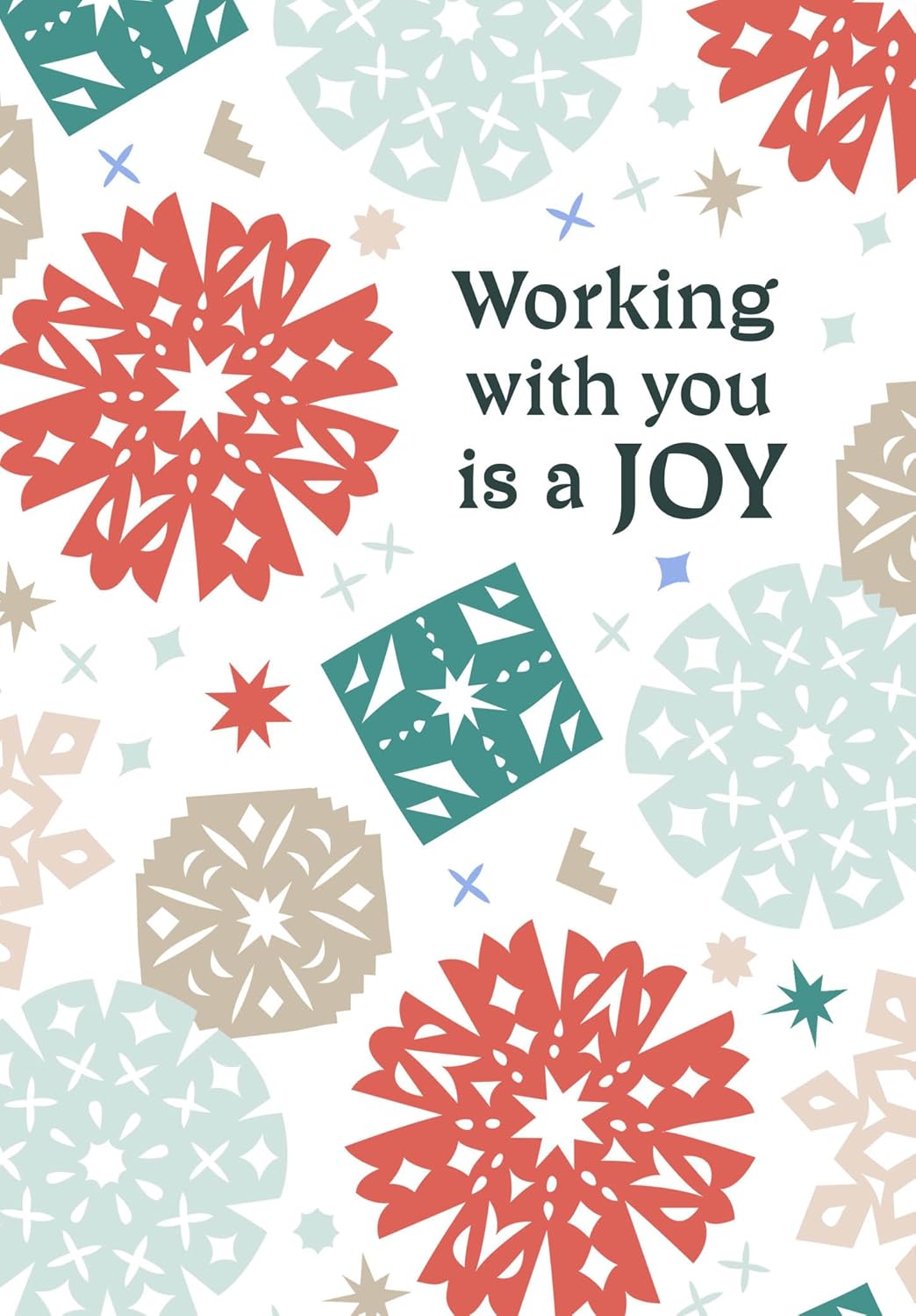 Hallmark Business Bulk 100 Pack Happy Holidays Cards for Employees and Staff (Cut Paper Snowflakes), 5x7 Cards, Message Inside, Envelopes Included