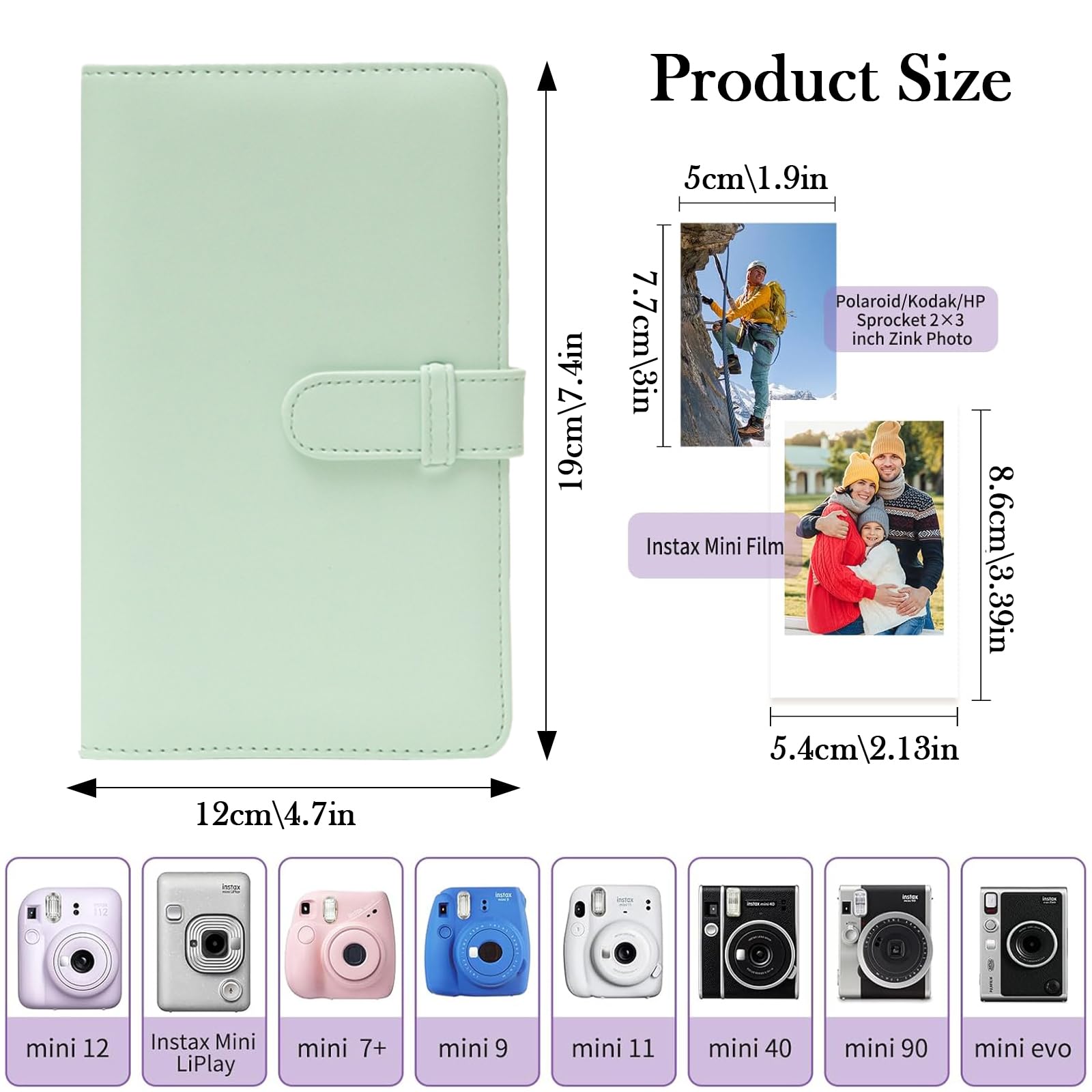 108 Pockets Mini Photo Album for Fujifilm Instax Mini 12/11/7+/9/Evo/40/99/Liplay, Canon Ivy 2 & Kpop Photocards - Image 2