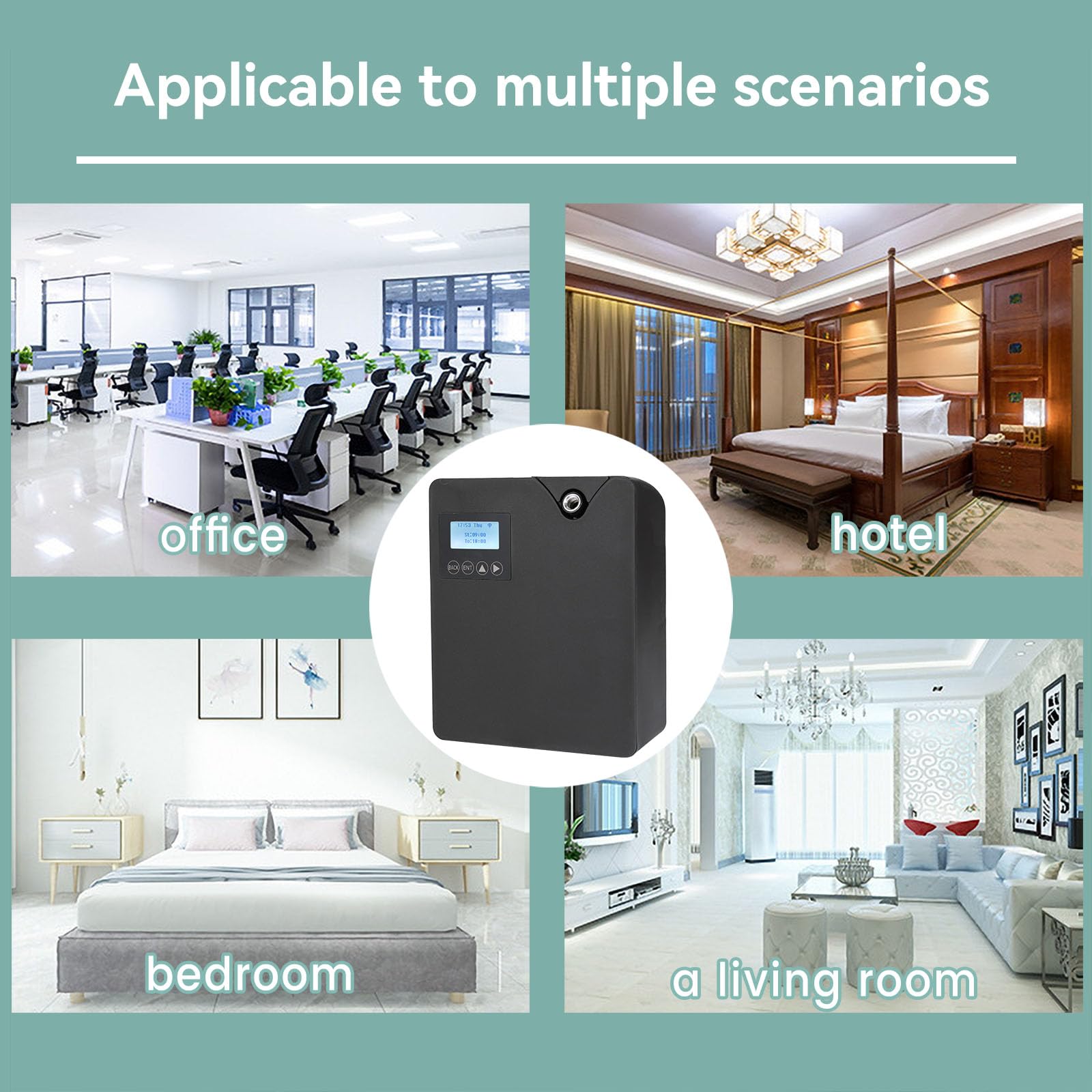 Machine à air parfumée Intelligente pour la Maison,Diffuseur D'huiles Essentielles sans Eau Professionnel 300 ML avec Technologie de nébulisation,contrôle Bluetooth et Wi-FI (Noir)