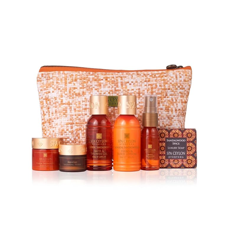 SPA CEYLON Conjunto para Cuidados Corporais Sensual Sandalwood com Bolsa de Viagem