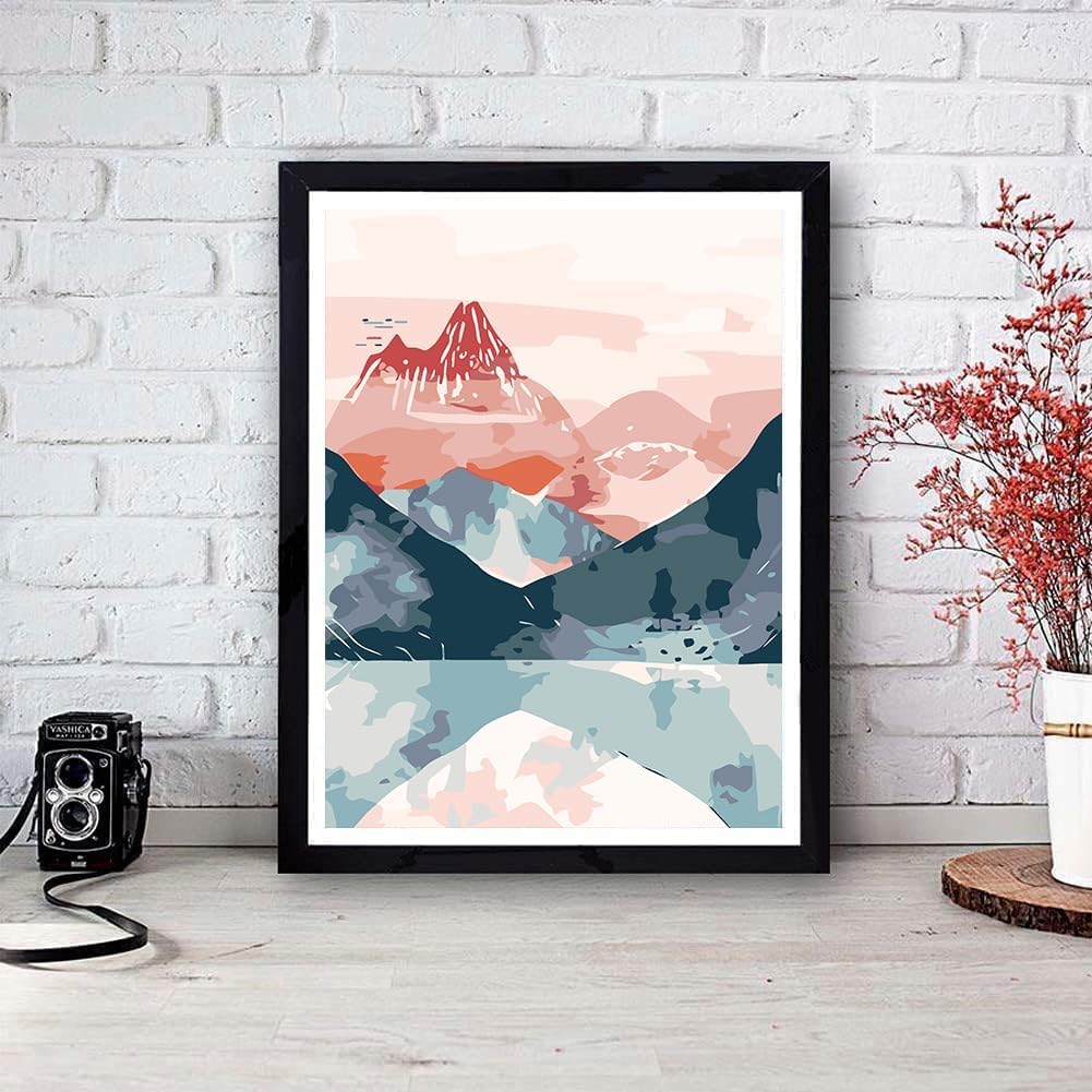 RYMILIE 3 Pack Paint by Number for Adults Framed Canvas, DIY Arts and Crafts for Adults Beginner with Wooden Easel, Paint Brushes, Acrylic Paint Set for Home Wall Decor, 9.45x11.8inch