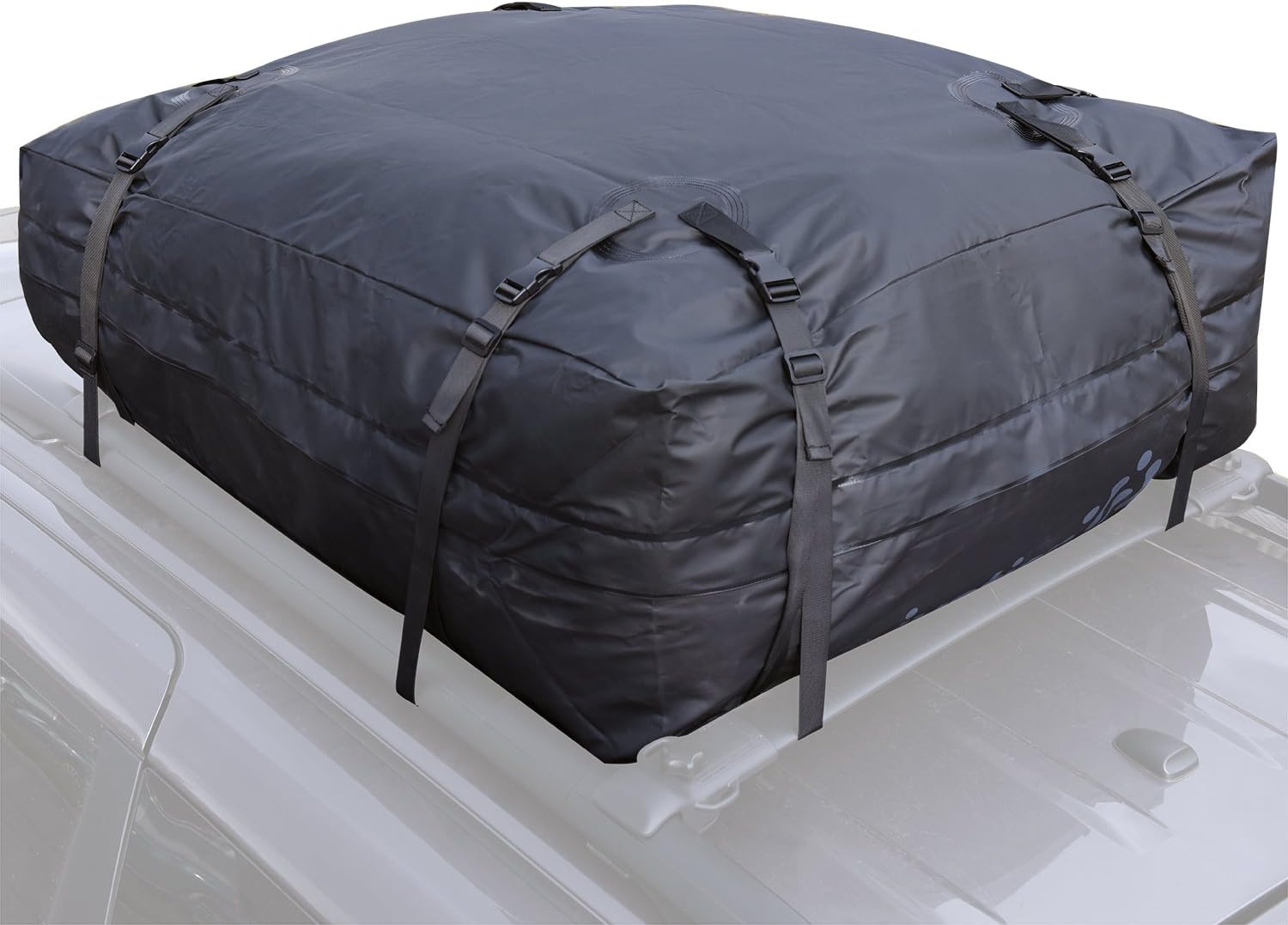 Ivation Car Roof Rack Bag - 100% Waterproof Roof Top Cargo Bag for Cars Vans SUVs + Non Slip Roof Mat & Storage Bag (15 Cubic Feet)