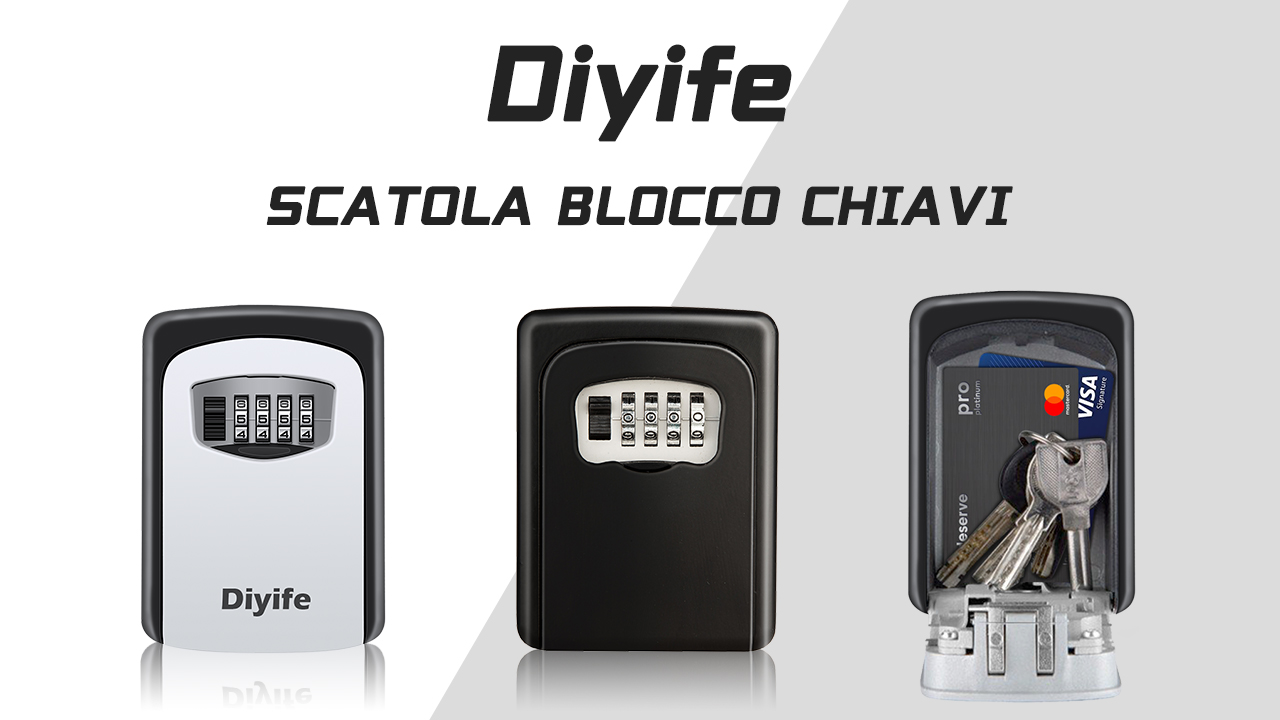 Cassetta Di Sicurezza Per Chiavi Diyife - A Combinazione 4 Cifre, Impermeabile, Con Cavo In Acciaio