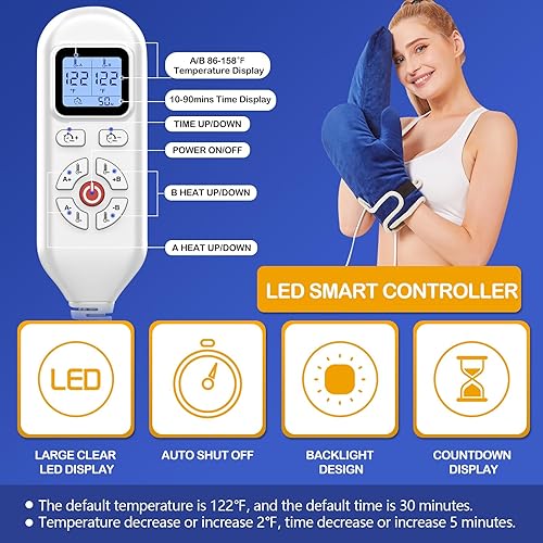 Miniatura 4 de JOBYNA Paquete de 2 calentadores de manos eléctricos para aliviar el dolor de manos, 86-158 rápido para muñecadedosterapia de mano entera,