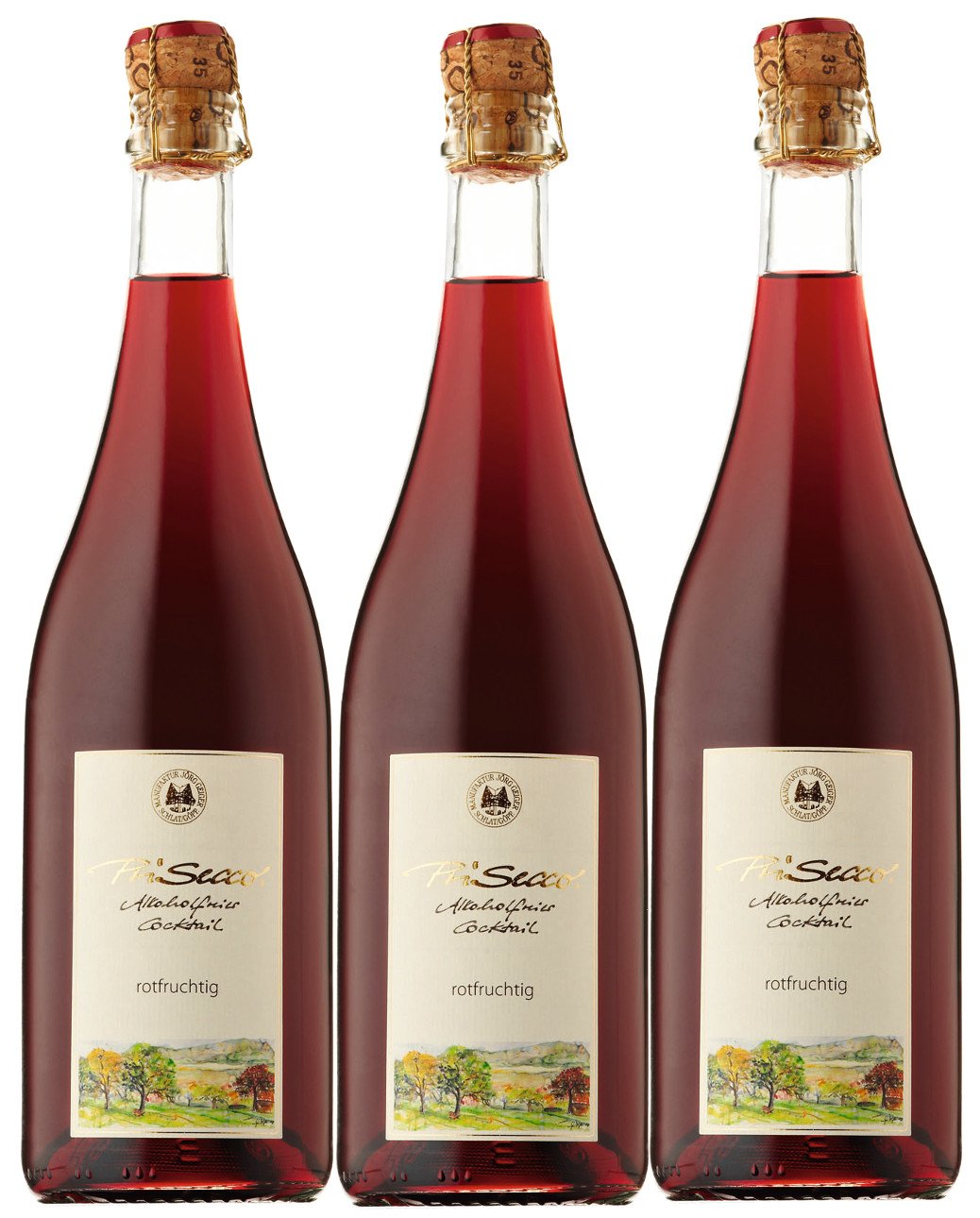 Prisecco alkoholfrei rotfruchtig- Manufaktur Jörg Geiger - 0,75 l - 3er Paket