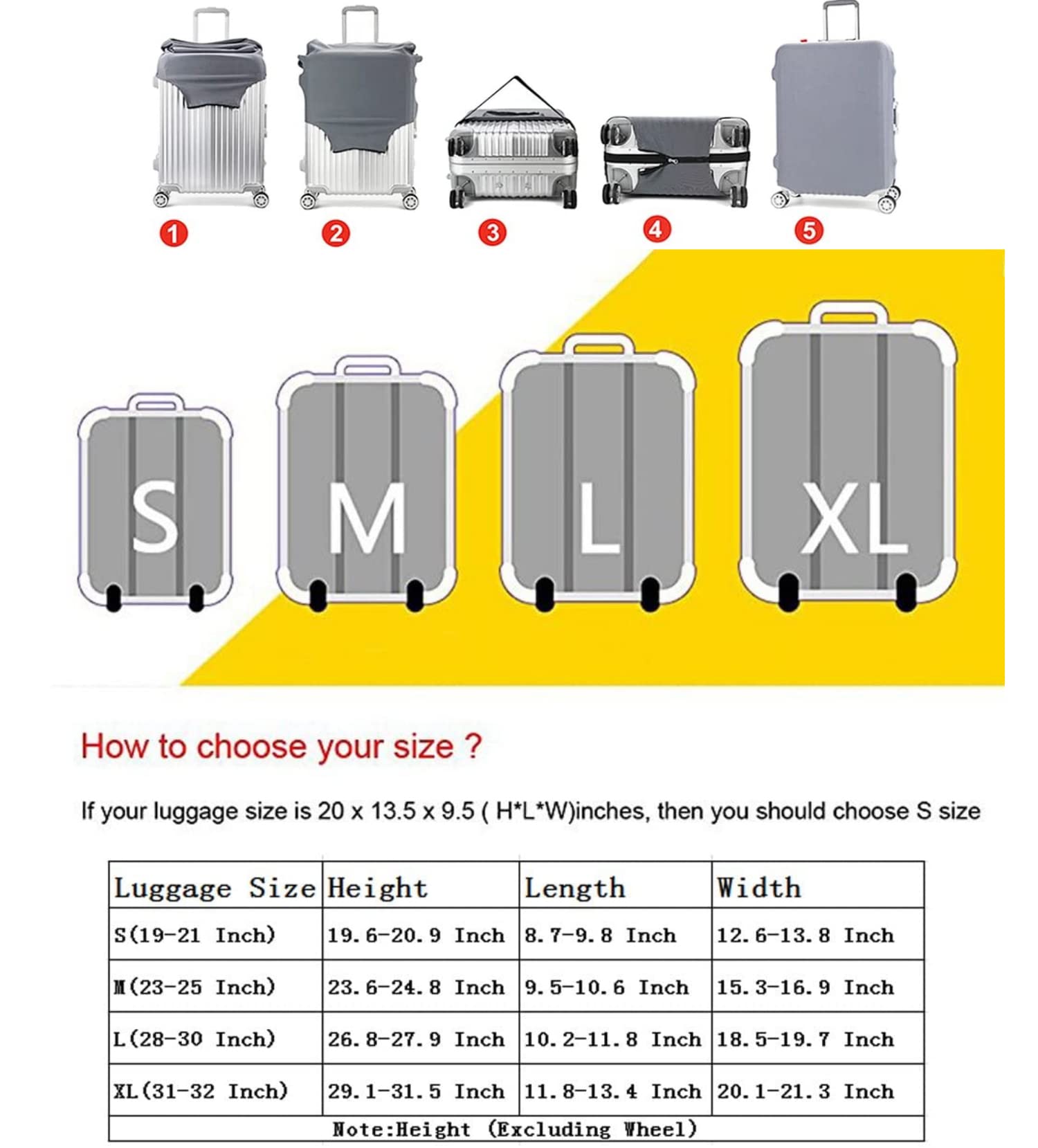 3D Print Design Reisen Koffer Schutz Trolley Case Cover 19"-32" Sleeve