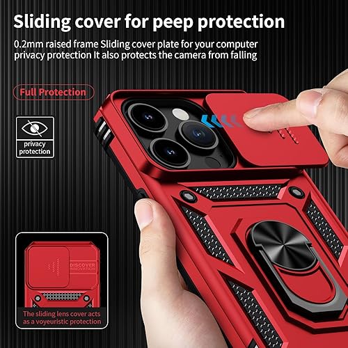 Vihibii For IPhone 15 Pro Max Magnetic Case With Kickstand & Slide Lens - View #2