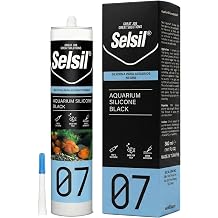 SELSIL Aquarium Silicone Sealant Black, 10.14 Fl oz, Safe for Fish, Solvent Free, Ozone Resistant, for Fresh and Saltwater, High Elasticity and Strong Bond 1 Pack