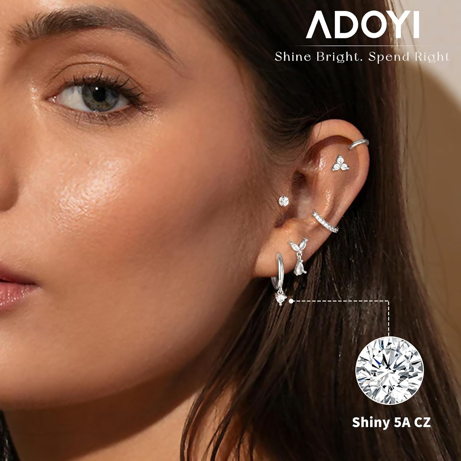 Adoyi 9 Pairs Gold Hoop Earrings Set for Womens Twisted Huggie Hoops Earrings 14K 18K Gold Plated for Girls Valentines Mother's Day Birthday Gifts Lightweight image 2