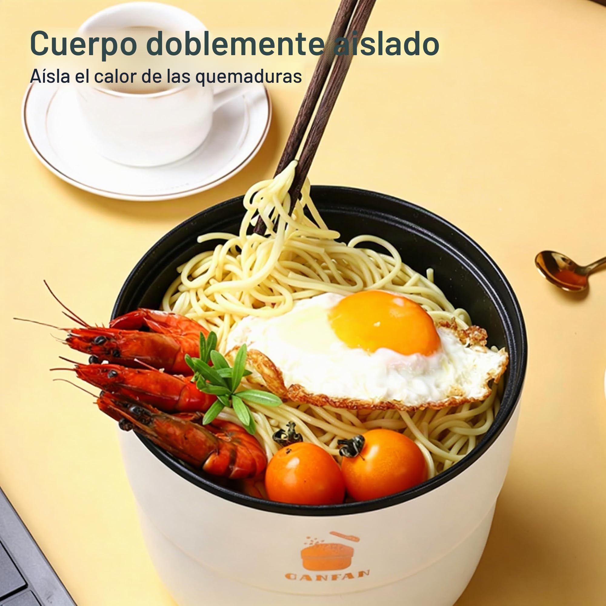 Olla arrocera eléctrica, olla eléctrica multiusos anti-combustión de 1,8 litros para sopa de fideos para cocinar más saludable (enchufe de la UE)