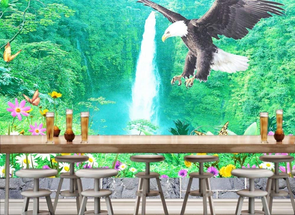 Wall Papers Home Decor Forest Waterfall NonwovenWallpaper Landscape Living Room 3D