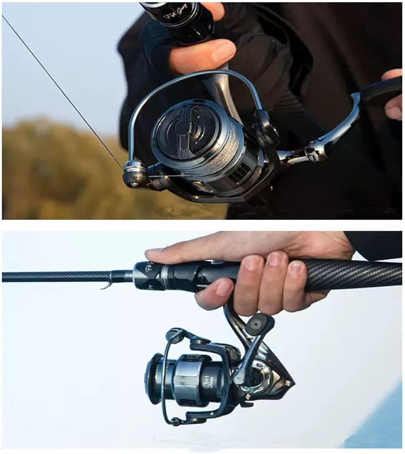 Fishing Rod and Reel Set, 5.91 ft Fishing Rod Set, Carbon Fiber Fishing Rod, Spinning Reel Set, Saltwater and Freshwater Fishing Rod Set