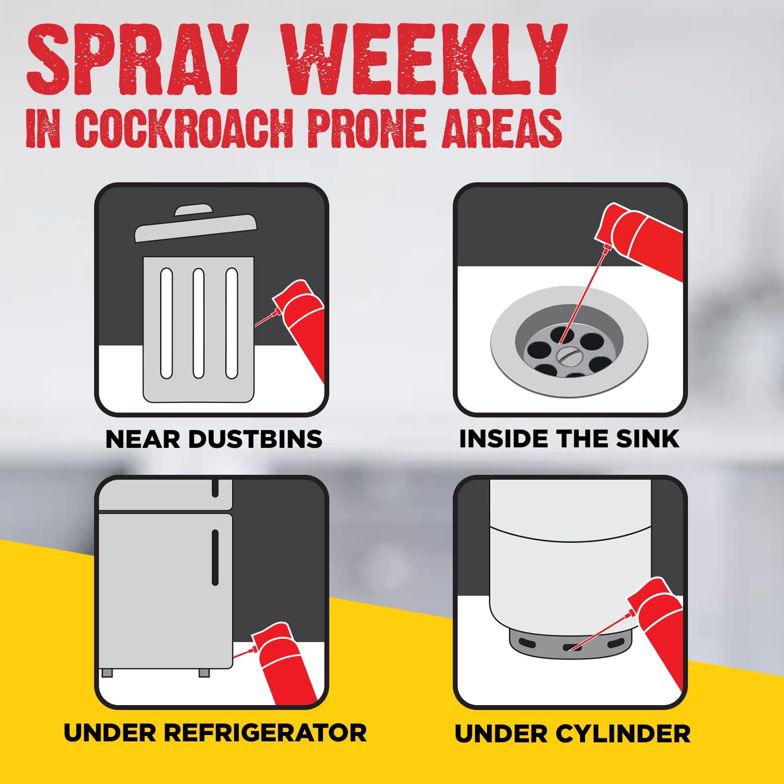 HIT Crawling Insect Killer – Cockroach Killer Spray (320ml) | Instant Kill | Deep-Reach Nozzle | Fresh Fragrance