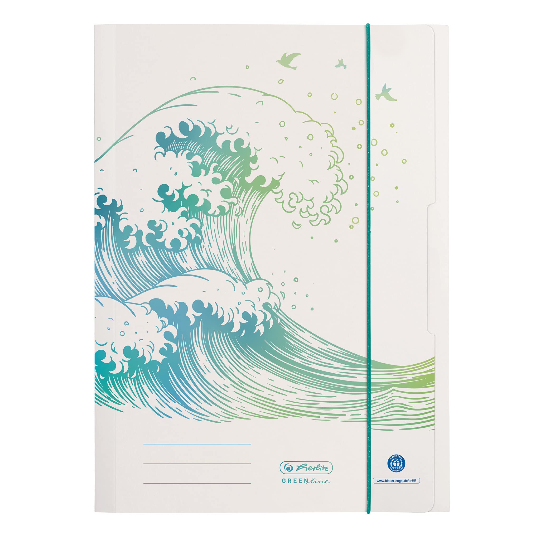 Herlitz Sammelmappe A4 mit Motiv GREENline Welle (Artikelnr. 50033928), 1 Stück