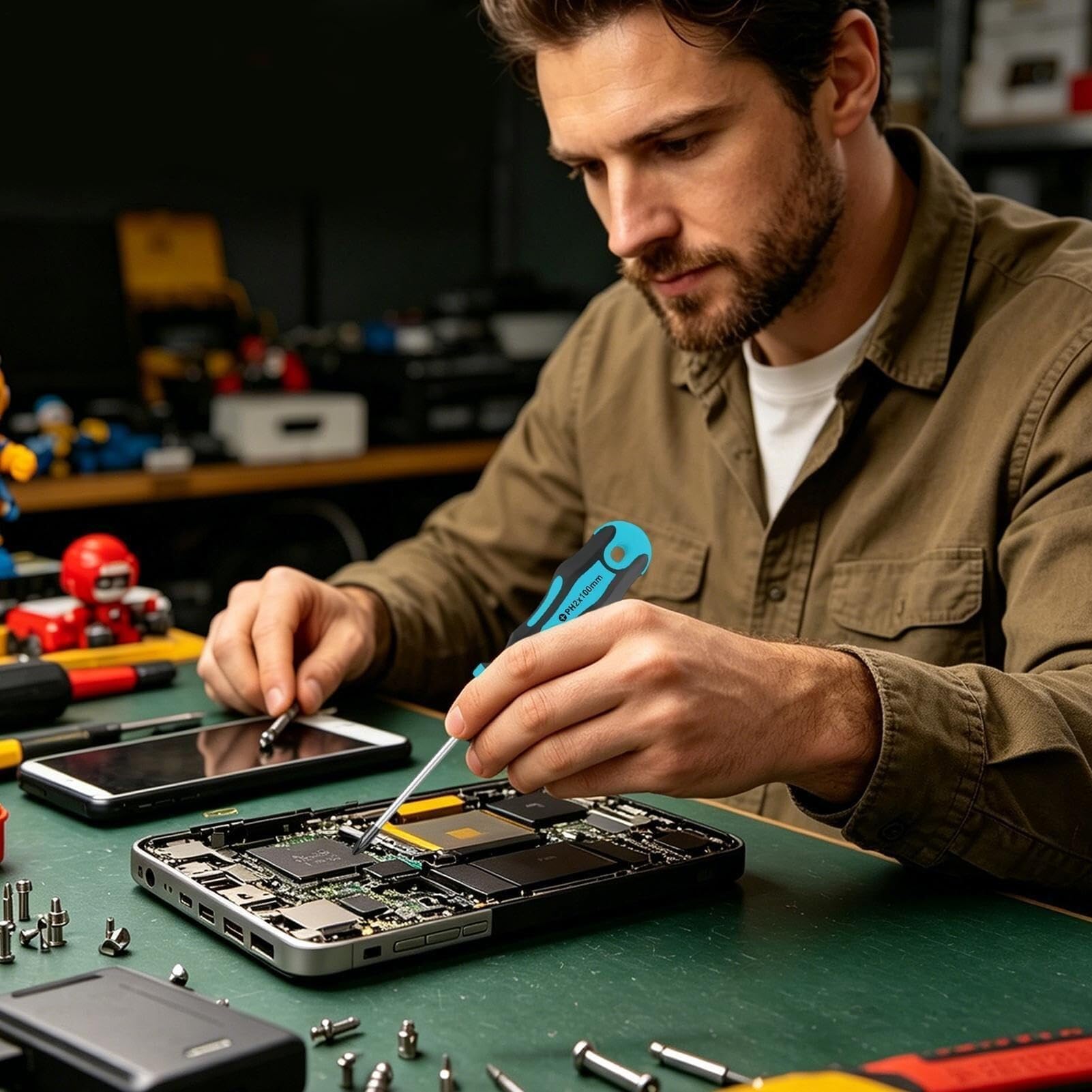 Magnetyczny zestaw wkrętaków 43 szt. z grzechotką, precyzyjny zestaw do naprawy elektroniki, komputera, okularów, zegarków, mebli, antystatyczny demagnetyzator