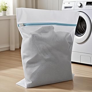 Large Mesh Laundry Bags for Delicates with Premium Zipper, Garment Clothing Washing Bags for Lingerie, Socks, Laundry, Bra, Travel Storage Organize Laundry Net Bag (Blue)