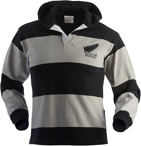 Nueva Zelanda Jersey con capucha (negrogris) manga larga