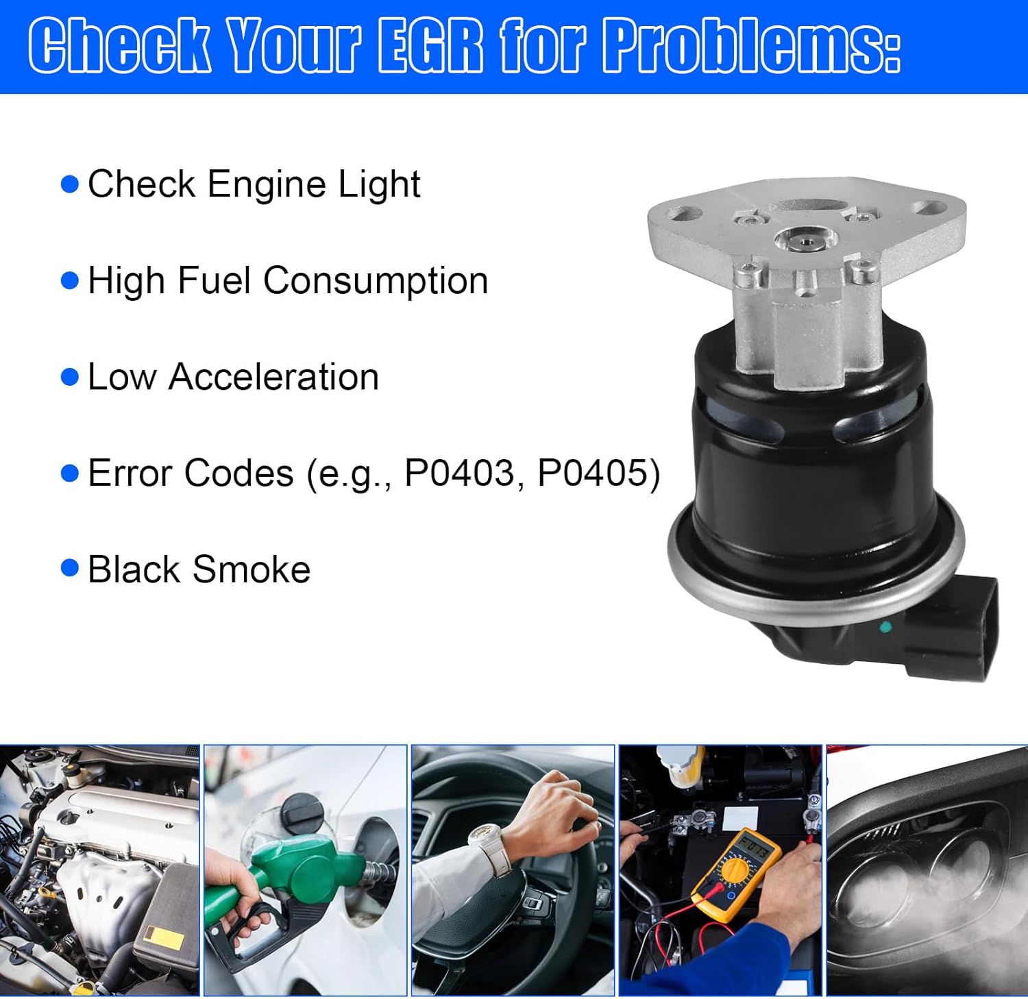 EGV981 EGR Valve, Compatible with Honda Accord 2.4L 2003-2007, OE: 18011RAAA00