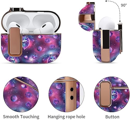 Miniatura 5 de Headphone Cases Cover Compatible with Airpods Pro 2 Case Wolf, Full Protective Plastic Accessories with Lock