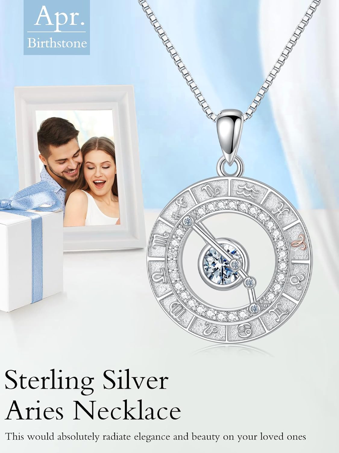 TOUPOP Zodiac Constellation Necklace for Women 925 Sterling Silver Birthstone Pendant Necklaces Zodiac Sign Jewelry Birthday Christmas Gifts for Women Her - Image 2