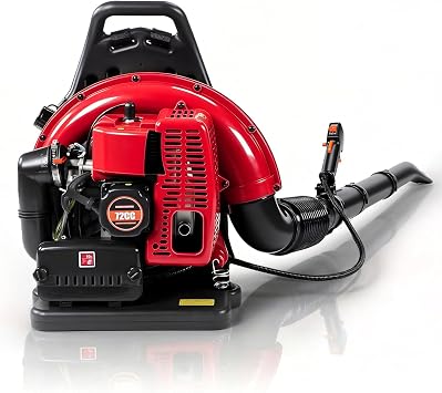 72CC Backpack Blower, Gas Powered Leaf Blower with 230 MPH 760 CFM for Commercial Lawn Care, Yard Debris & Snow Removal Red