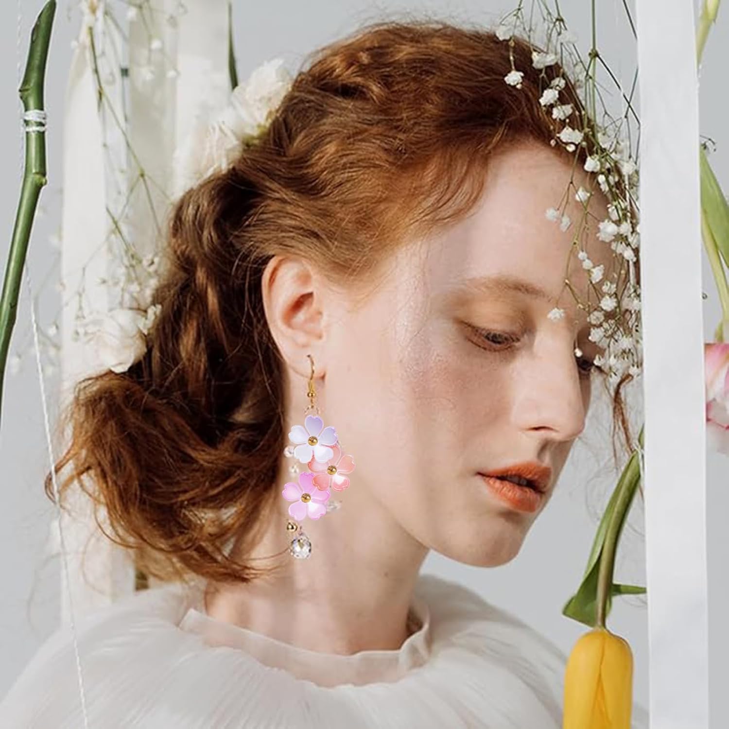 LiQunSweet 100 Pcs 9 Colors Opaque Cherry Blossoms Flower Acrylic Bead Caps Spring Floral Spacer Beads for DIY Jewelry Bracelet Craft Accessory Supplier - Image 7