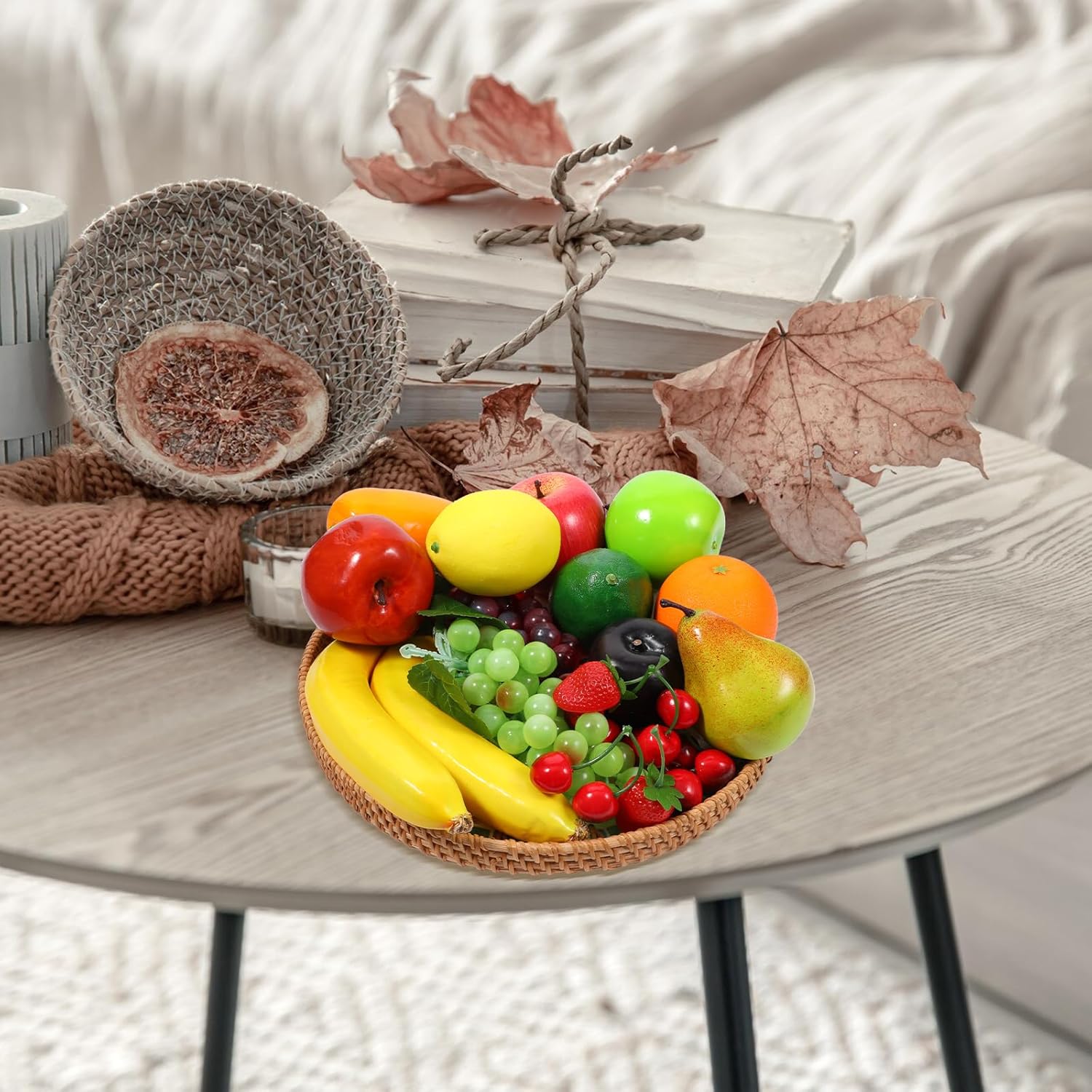 20 Pcs Artificial Fruit Pack Look Real Frutas Fake Fruit Decorativas Realistic Table Display Simulation for Decoration Home Kitchen Fake Strawberry Apple Grapes Mixture Fruits