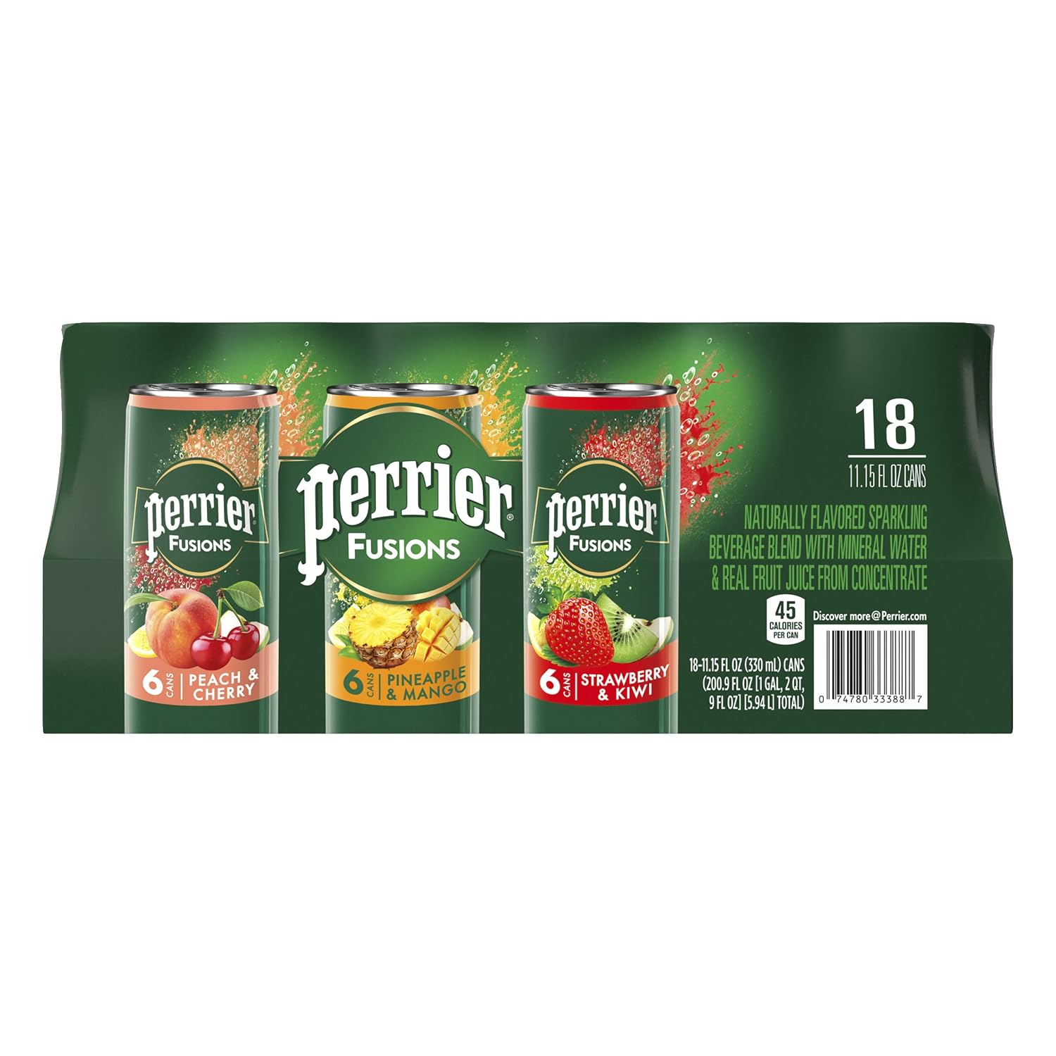 Perrier Fusions, Assorted Flavors, 11.15 Fl Oz Cans (Pack of 18)