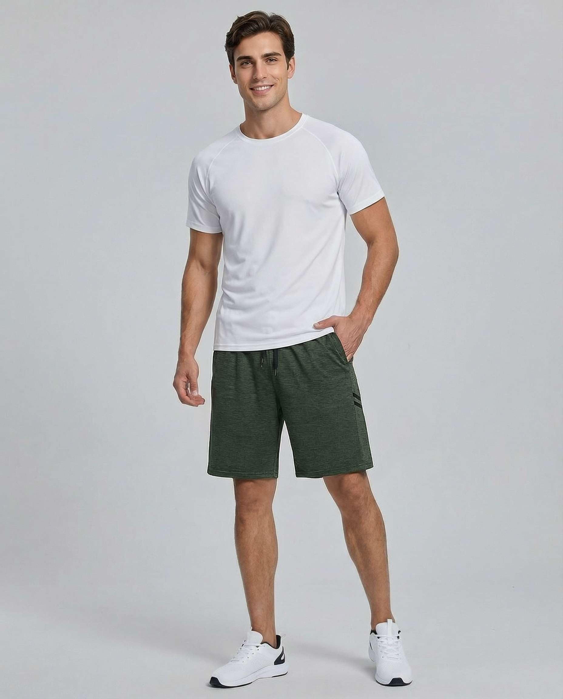 Real Essentials Herren Tennis-Shorts Fitness-Shorts