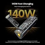 SHARGEEK 170 Power Bank, 170W Total 24,000mAh Portable Charger with Smart Display, IP66 Waterproof 140W PD3.1 Battery Pack for iPhone 15/14/13 Series Samsung Galaxy Google Pixel MacBook Steam Deck