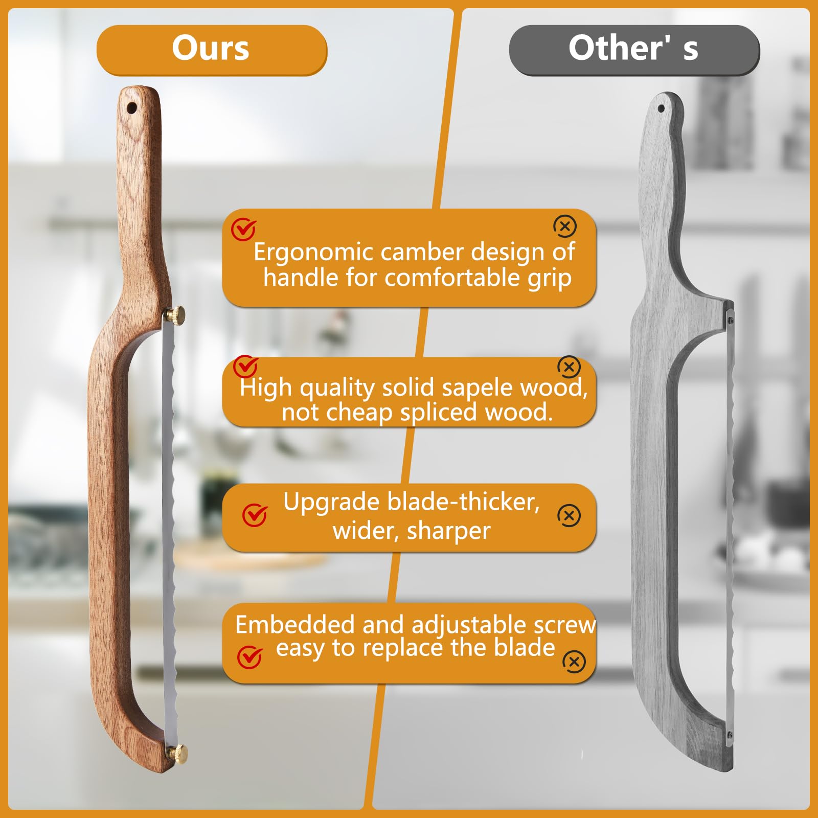 YAPULLYA Sourdough Bread Knife - Perfect Slices -7