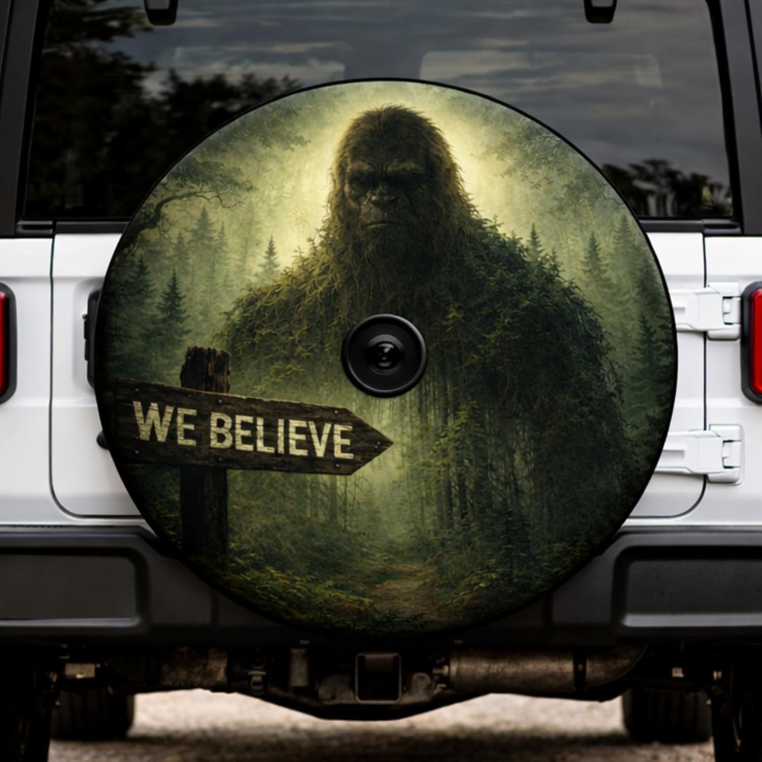 VanLich Shop Bigfoot Sasquatch Spare Tire Cover with/Without Backup Camera Hole – Funny Forest Bigfoot Tire Cover