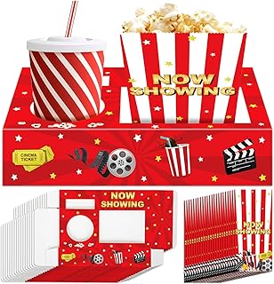 Movie Night Snack Trays 48pcs Include 24 Movies Themed Snack Trays, 24 P...